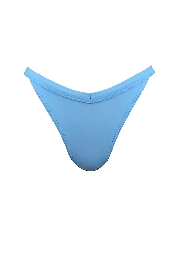Baby blue high-rise v shaped bikini bottom full coverage