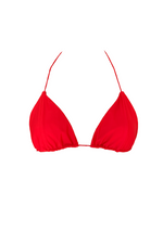 Red comfortable cute bikini triangle top recycled