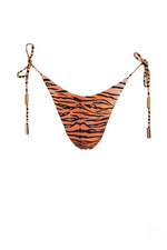 Tiger print tie side recycled bikini bottom all body types