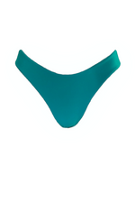 Green emerald cheeky high-rise cut bikini bottom sustainable