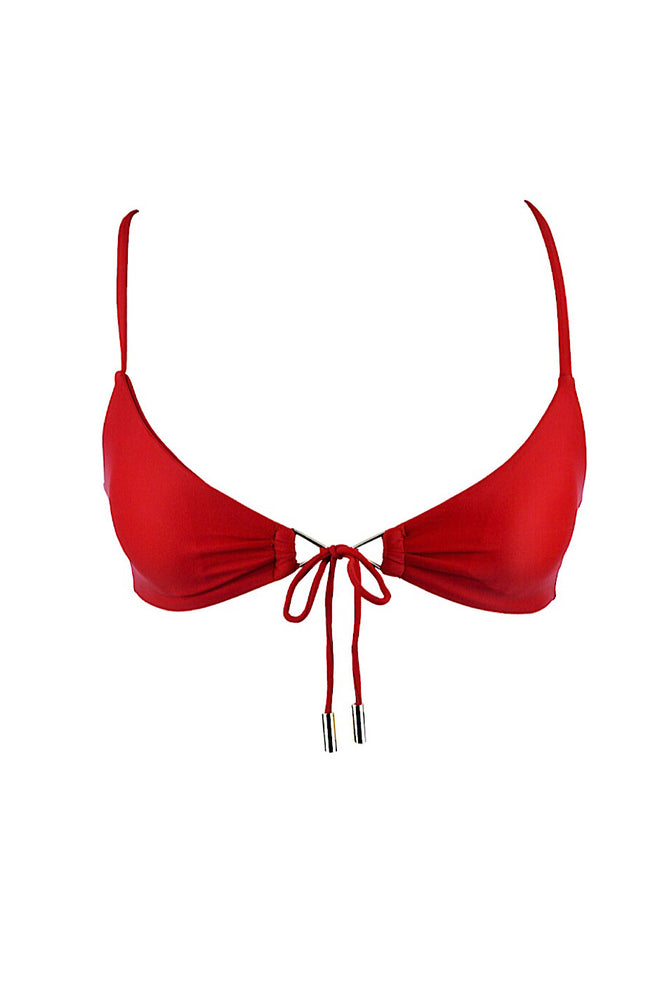 Red Sustainable Luxury Bikini Top recycled