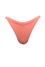 Pink cinnamon high-rise v shaped bikini bottom full coverage