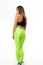 Green Neon Shiny Long Leggings