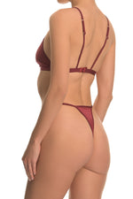 Red Chiffon Triangle Top Brazilian bottom lingerie set