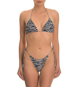 Zebra print comfortable cute bikini triangle top recycled