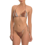 Tiger print comfortable cute bikini triangle top recycled