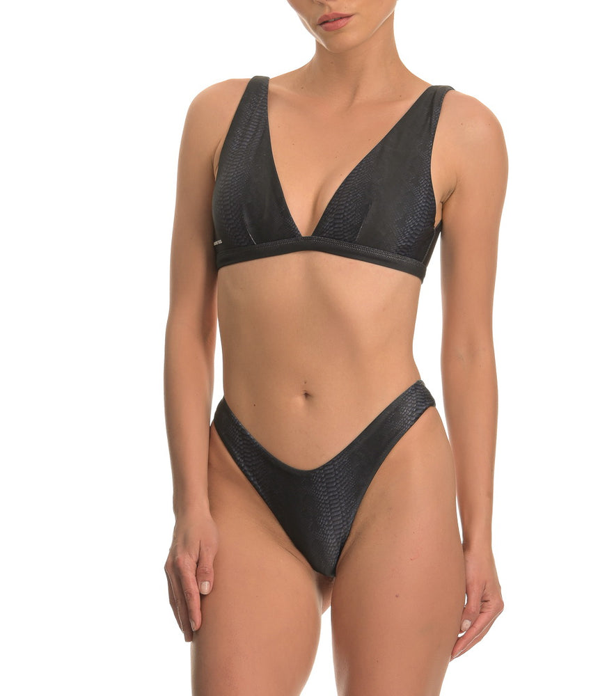 Black Snake Printed Comfortable Bikini Bralette Top
