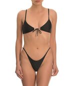 Black Tie Front Sustainable Comfortable Luxury Bikini Top